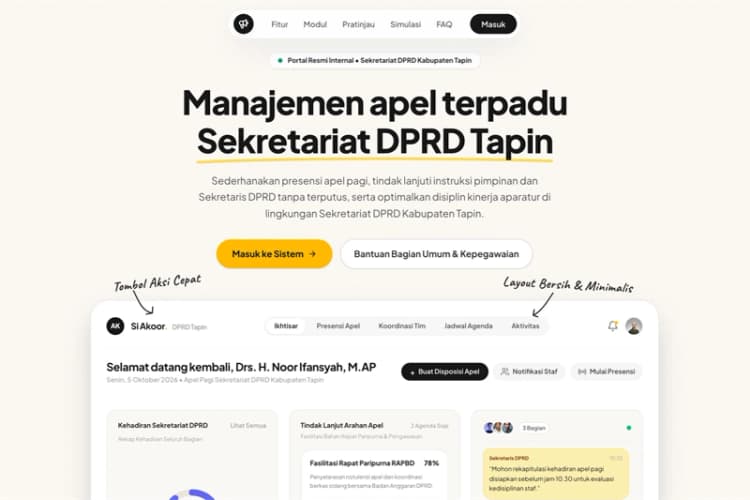 Sistem Informasi Si Akoor Sekretariat DPRD